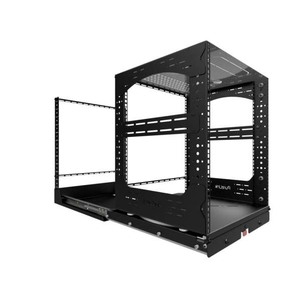 19" Auszieh- und drehbares Rack 12RU, 200kg Traglast, 490B x 510T x 606H