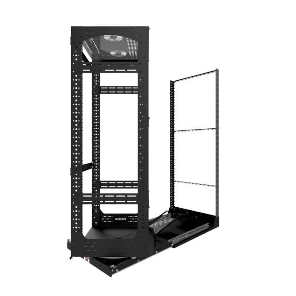19" Auszieh- und drehbares Rack 28RU, 200kg Traglast, 490B x 608T x 1320H