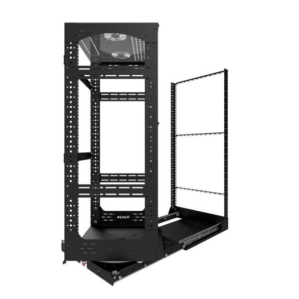 19" Auszieh- und drehbares Rack 24RU, 200kg Traglast, 490B x 510T x 1141H