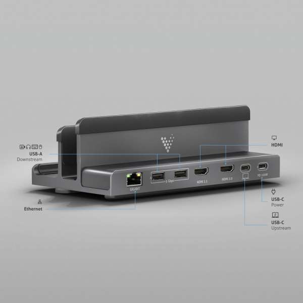Vuelogic - USB-C Docking Stand - Multifunktionale Docking Station mit Laptop-Stand - 8K Unterstützung