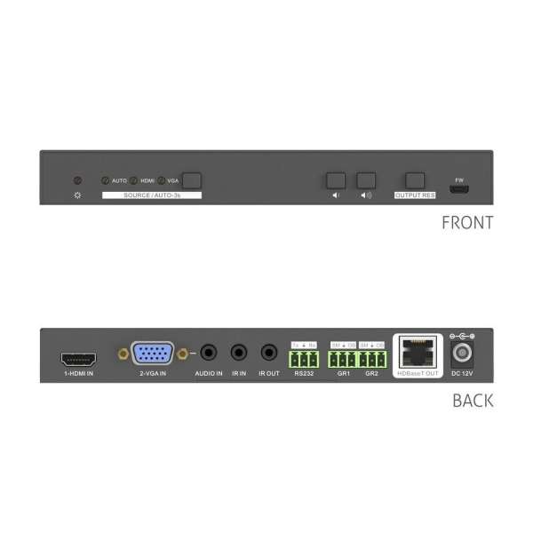 PureTools - Scaler Switcher 2x1, 4K, HDBaseT Ausgang