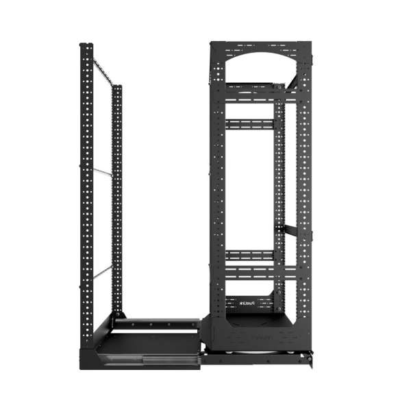 19" Auszieh- und drehbares Rack 28RU, 130kg Traglast, 490B x 608T x 1327H