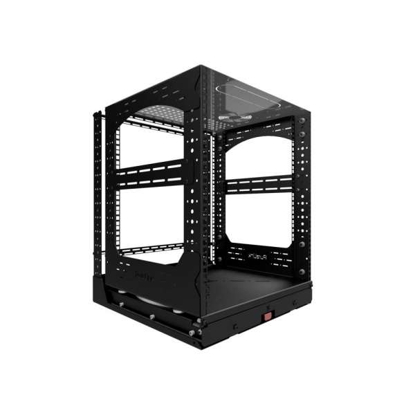 19" Auszieh- und drehbares Rack 12RU, 200kg Traglast, 490B x 510T x 606H