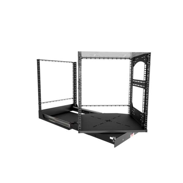19" Auszieh- und drehbares Rack 12RU, 130kg Traglast, 490B x 498T x 614H