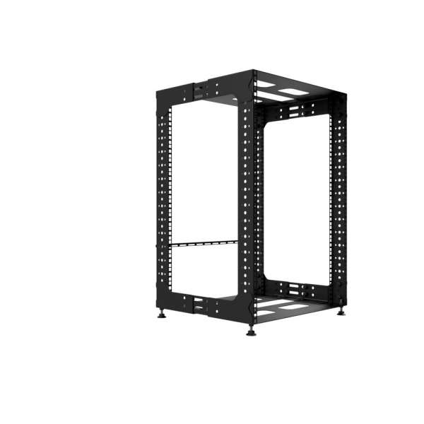 19" Skelett-Rack mit offenem Rahmen und verstellbarer Tiefe 16HE, 100 kg, 492 B x von 360 bis 560 T x 718 H