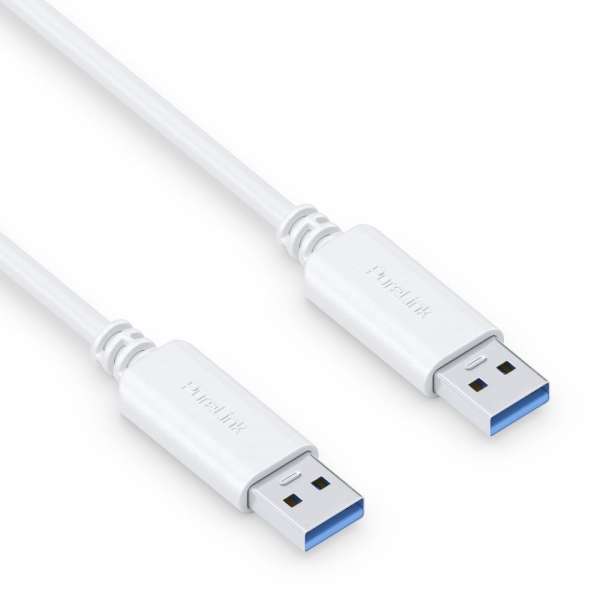 USB-A auf USB-A Kabel - 3.1 Gen 2, 3A/5V/15W, 10G - iSerie - weiß - 1,00m