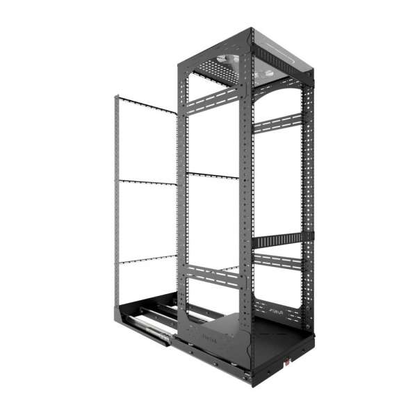 19" Auszieh- und drehbares Rack 28RU, 300kg Traglast, 490B x 510T x 1320H