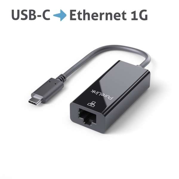 USB-C auf Ethernet Adapter - Gigabit 1000Mbps - iSerie - schwarz - 0,10m