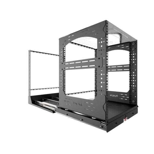 19" Auszieh- und drehbares Rack 12RU, 300kg Traglast, 490B x 510T x 606H