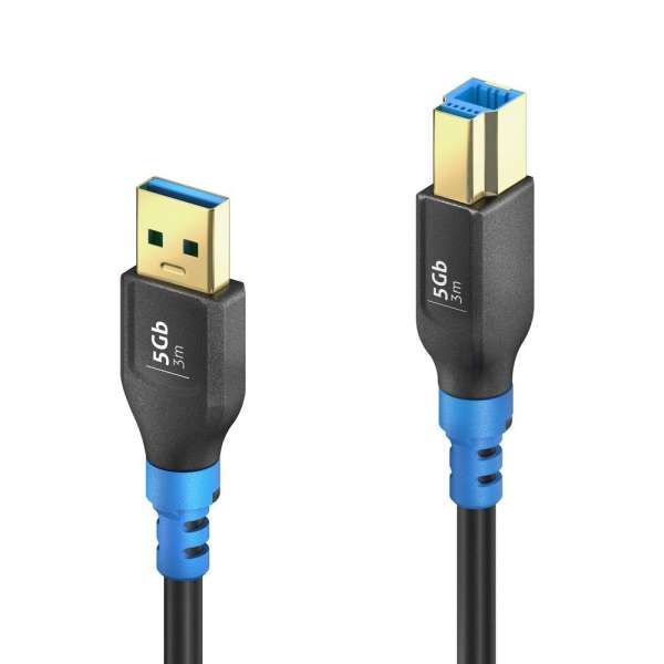 FlexInstall USB-A auf USB-B Kabel USB 3.0 5Gbps 3.00m