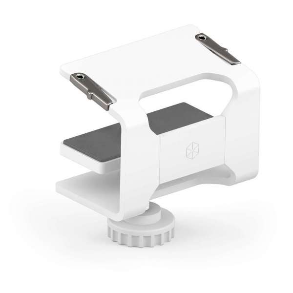mediahub2 - Tischklemme (weiß) - Eine sichere Befestigungsmöglichkeit für die freistehende Konfiguration des mediahub2 auf dem Tisch.