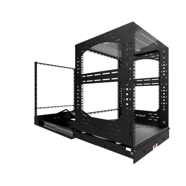 19" Auszieh- und drehbares Rack 12RU, 130kg Traglast, 490B x 608T x 614H