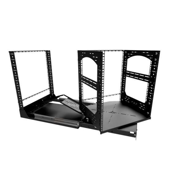 19" Auszieh- und drehbares Rack 12RU, 130kg Traglast, 490B x 608T x 614H