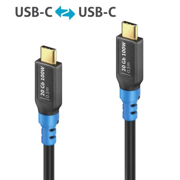 FlexInstall USB-C auf USB-C Kabel USB4 Gen2x2 20Gbps 100W 0.50m