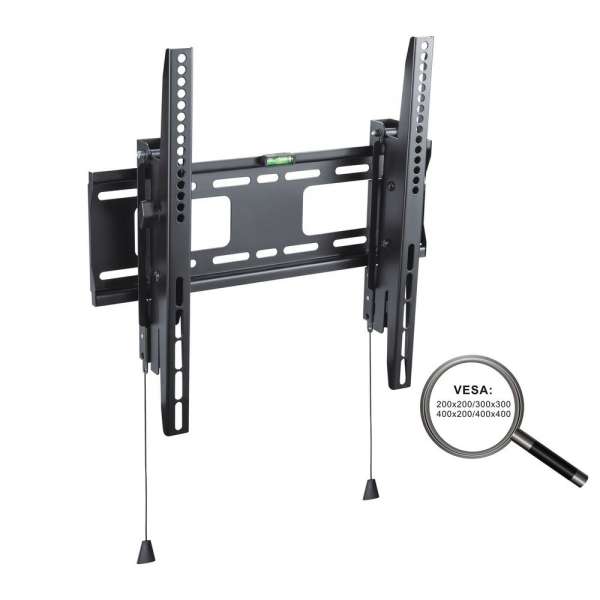 PureMounts® TV Halterung mit verstellbaren Armen gegen Diebstahl - VESA 400x400, schwarz