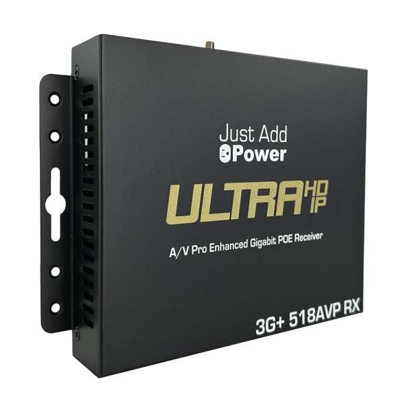 JustAddPower - Ultra Series 4K Decoder (Receiver) mit USB- und Stereo-Audioausgang