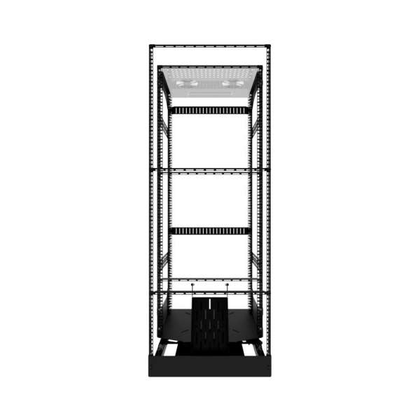 19" Auszieh- und drehbares Rack 28RU, 130kg Traglast, 490B x 498T x 1327H