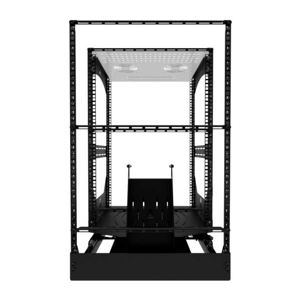 19" Auszieh- und drehbares Rack 16RU, 130kg Traglast, 490B x 608T x 792H