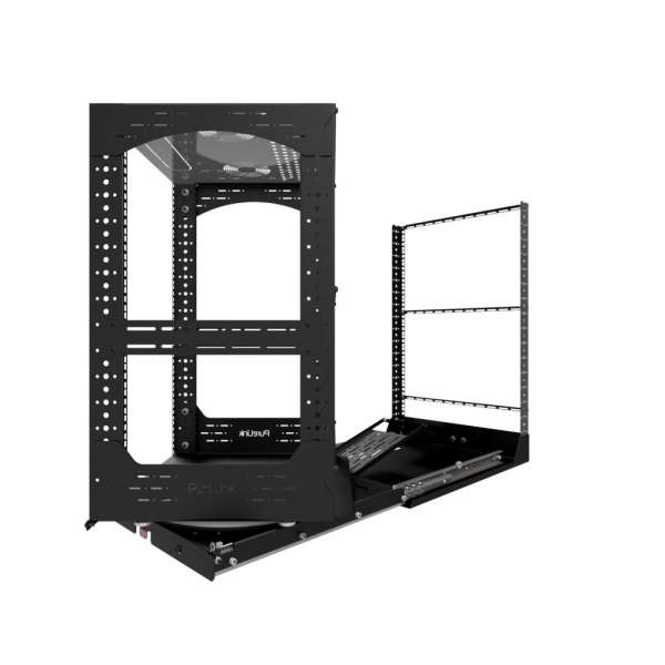 19" Auszieh- und drehbares Rack 16RU, 200kg Traglast, 490B x 608T x 785H