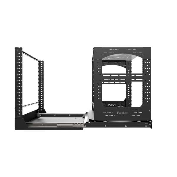 19" Auszieh- und drehbares Rack 12RU, 200kg Traglast, 490B x 510T x 606H