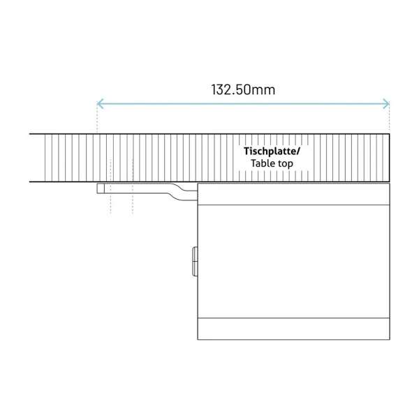 mediahub2 - Untertischhalterung (weiß) - Für die bündige Montage des mediahub2 unter einem Tisch oder Regal etc.