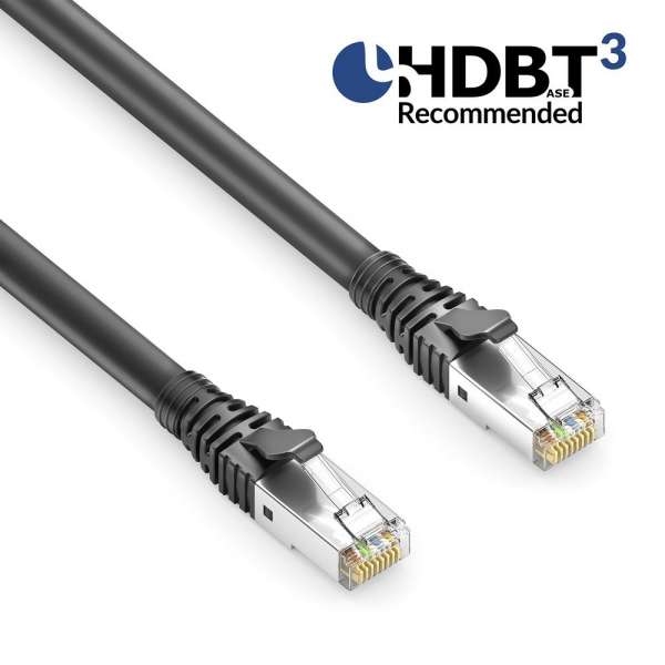 HDBaseT3-zertifiziertes CAT 6A Patchkabel. U/FTP - LSOH - AWG 23 - schwarz - 40,0m