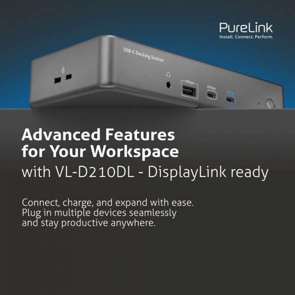 Vuelogic - USB-C Docking Station - Dual Screen DisplayLink ready - 4K Unterstützung