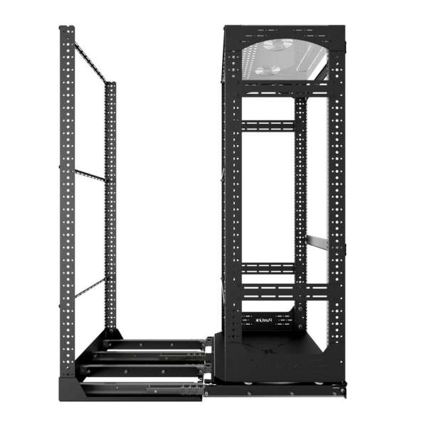 19" Auszieh- und drehbares Rack 28RU, 300kg Traglast, 490B x 510T x 1320H