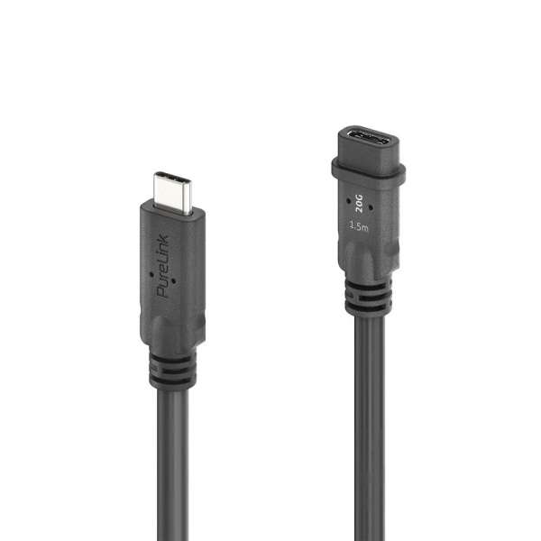 USB-C auf USB-C Verlängerungskabel USB4 Gen2x2 20Gbps - PureInstall 1.50m