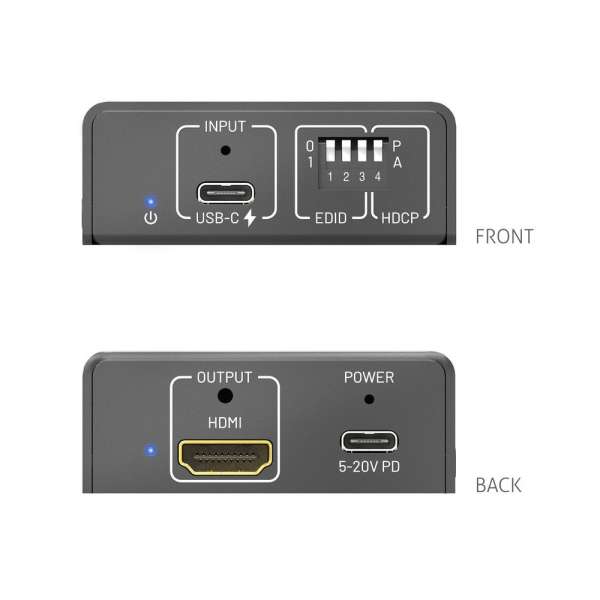 PureTools – USB-C-zu-HDMI-Konverter mit PD – 4K USB-C-zu-HDMI 2.0-Konverter mit 100 W Power Delivery