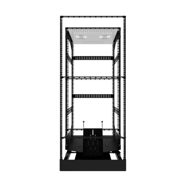 19" Auszieh- und drehbares Rack 24RU, 130kg Traglast, 490B x 608T x 1148H
