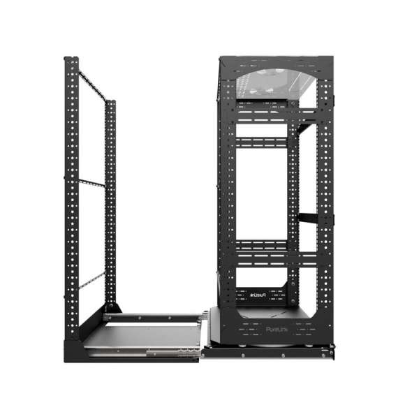 19" Auszieh- und drehbares Rack 24RU, 200kg Traglast, 490B x 510T x 1141H