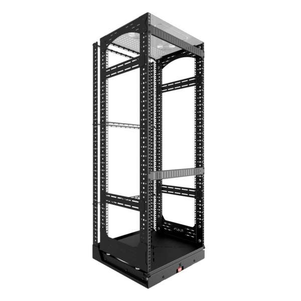 19" Auszieh- und drehbares Rack 28RU, 130kg Traglast, 490B x 608T x 1327H