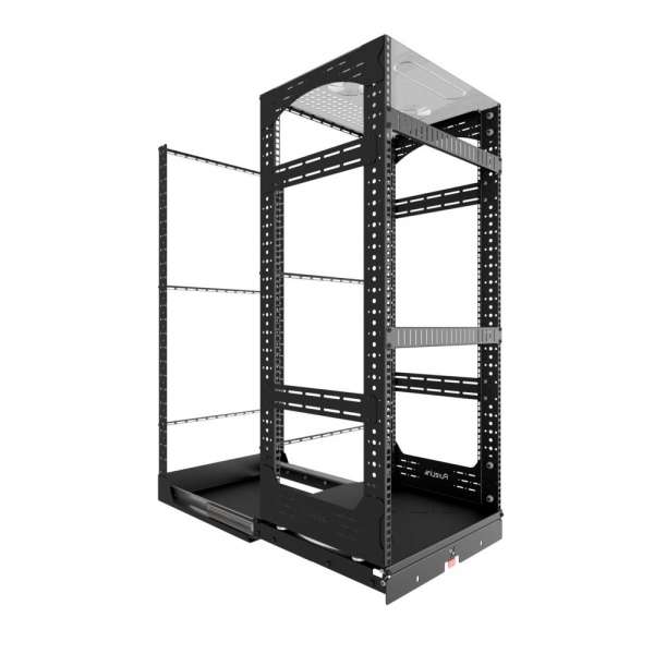 19" Auszieh- und drehbares Rack 24RU, 130kg Traglast, 490B x 498T x 1148H