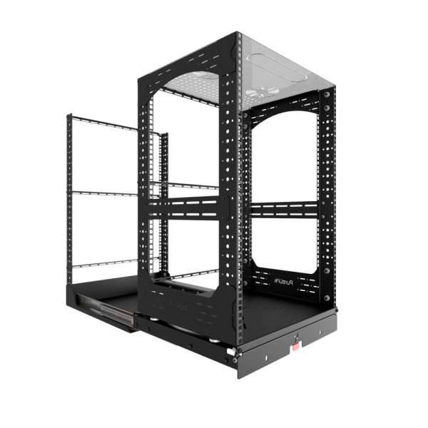 19" Auszieh- und drehbares Rack 16RU, 130kg Traglast, 490B x 498T x 792H