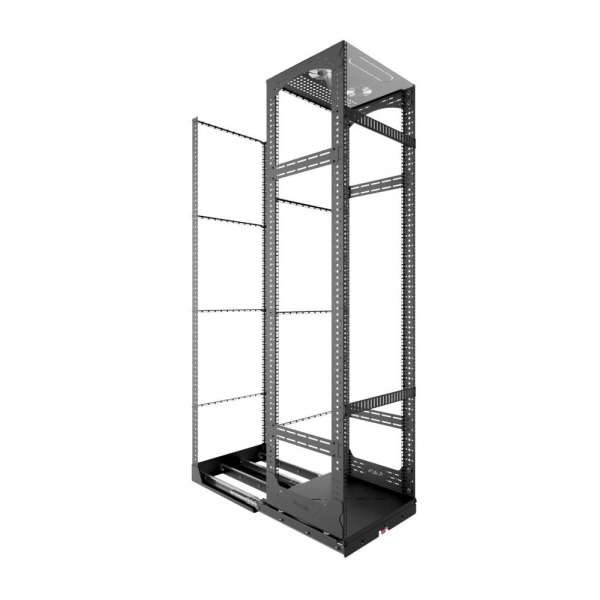 19" Auszieh- und drehbares Rack 40RU, 300kg Traglast, 490B x 510T x 1854H