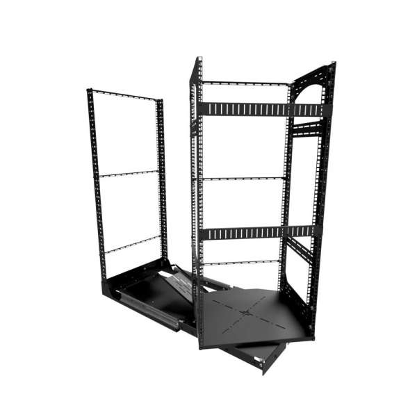 19" Auszieh- und drehbares Rack 24RU, 130kg Traglast, 490B x 498T x 1148H