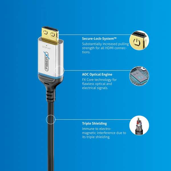 FiberX Serie - HDMI 8K Glasfaser Extender Kabel - 40m