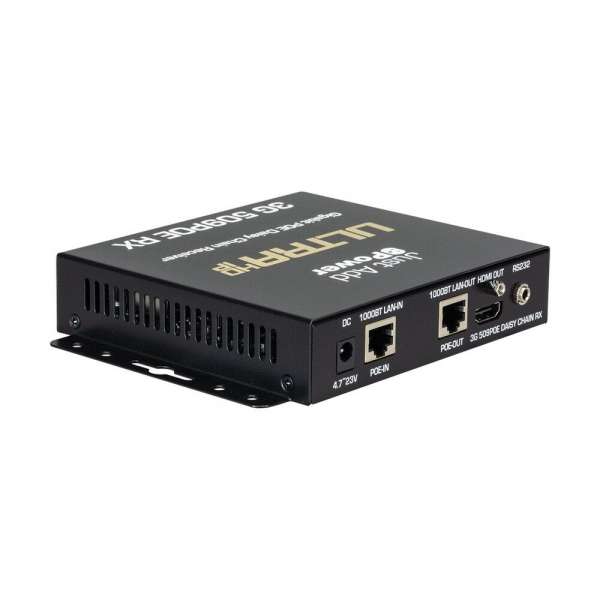 JustAddPower - Ultra Series 4K Daisy-Chain Decoder (Receiver) mit zusätzlichem POE-Netzwerkausgang