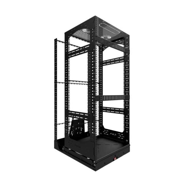 19" Auszieh- und drehbares Rack 24RU, 130kg Traglast, 490B x 608T x 1148H