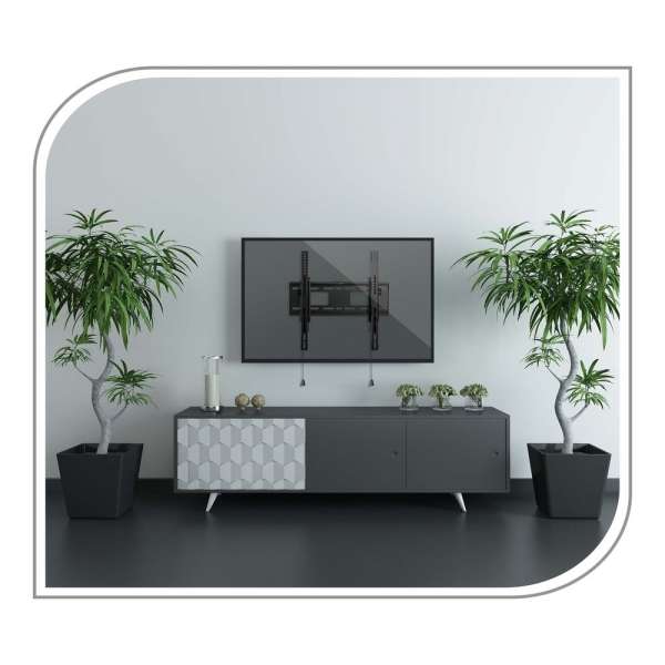 PureMounts® TV Halterung mit verstellbaren Armen gegen Diebstahl - VESA 400x400, schwarz