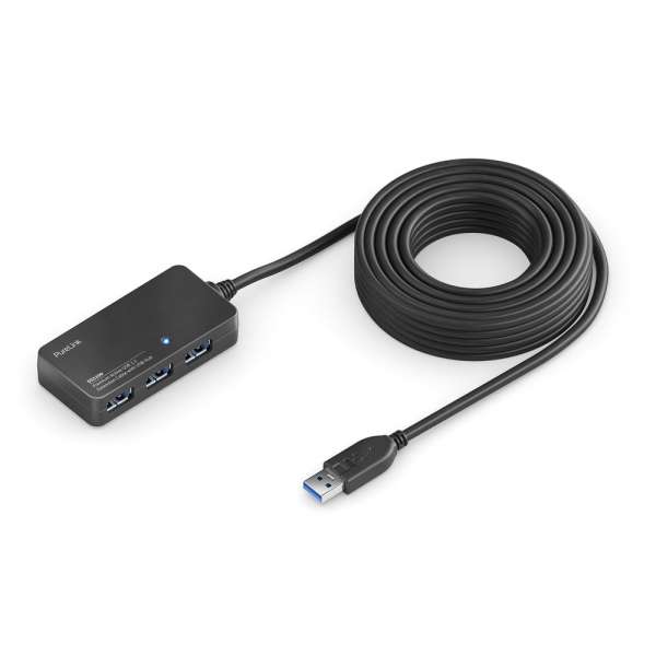 USB 3.2 Gen. 1x1 Aktiv Verlängerung mit Hub - schwarz - 5,00m