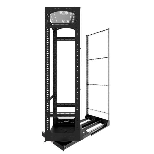 19" Auszieh- und drehbares Rack 36RU, 300kg Traglast, 490B x 510T x 1676H