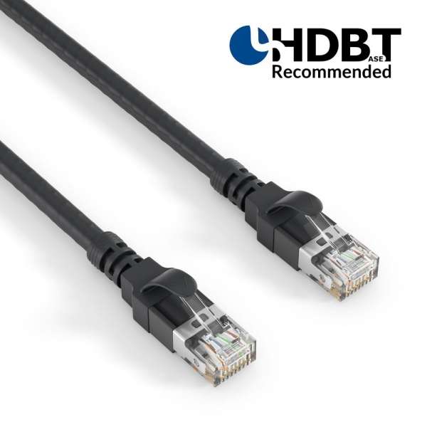HDBaseT-zertifiziertes CAT 6A Patchkabel. S/FTP - LSOH - AWG 26 - schwarz - 2,00m