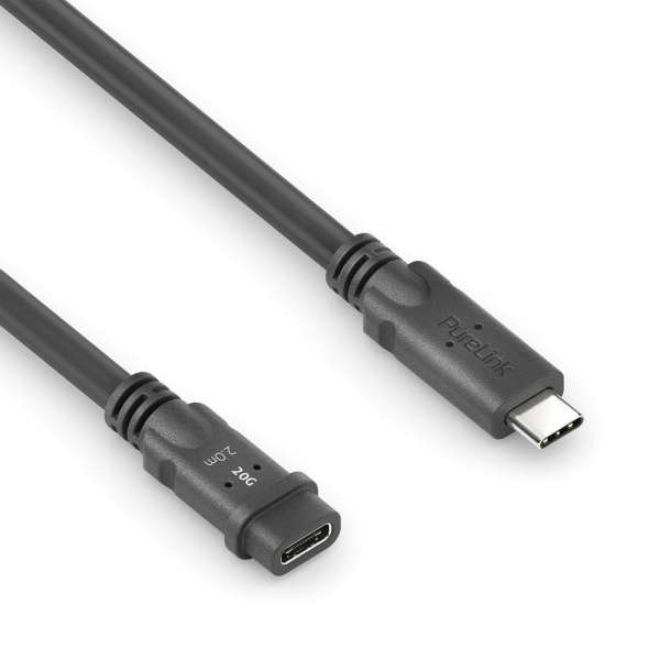 USB-C auf USB-C Verlängerungskabel USB4 Gen2x2 20Gbps - PureInstall 2.00m