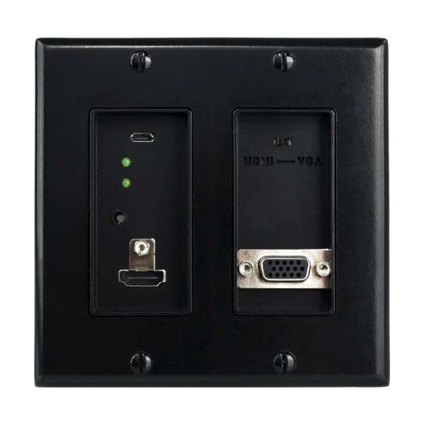 JustAddPower - Ultra Series 2-Gang 4K Wallplate Encoder (Transmitter) mit USB- und VGA-Anschlüssen - schwarz