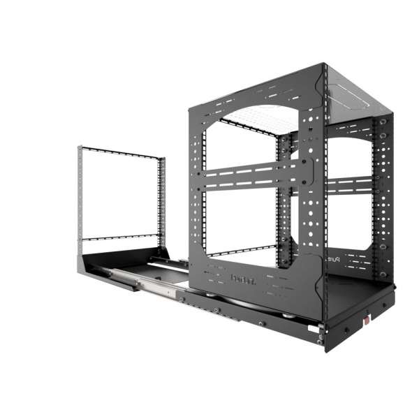 19" Auszieh- und drehbares Rack 12RU, 160kg Traglast, 490B x 510T x 606H