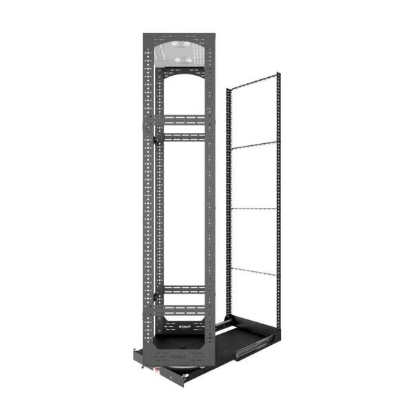 19" Ausziehbares und drehbares Rack 42RU, 125 kg Last, 490B X 498T X 1950H
