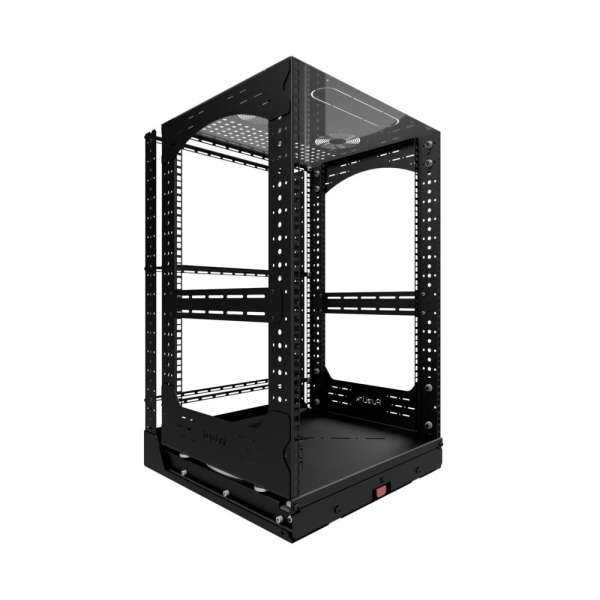 19" Auszieh- und drehbares Rack 16RU, 200kg Traglast, 490B x 510T x 785H