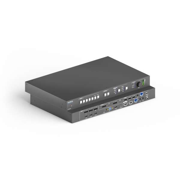 PureTools - Seamless Matrix 6x2, 4K, HDMI und HDBaseT und HDMI Loop Ausgang, Audio De-Embedding Embedding, Relay Kontrolle und GUI